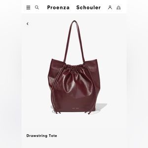 Proenza Schouler Drawstring Tote current season Fall22 burgundy dark red leather